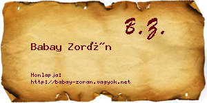 Babay Zorán névjegykártya